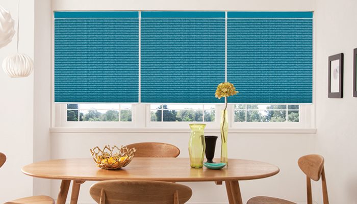 Pleated blinds dining room kitchen