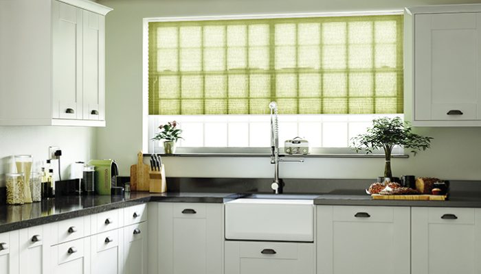 Pleated blinds kitchen